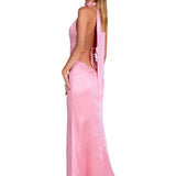 Satin Open Back Dress