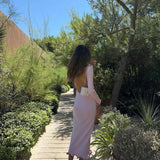 Knit Midi Dress with Ruffle Trim