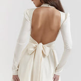 White Satin Mini Dress