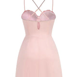 3D Flower  Spaghetti Strap Party  Mini Dress