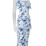 Floral Print Square Collar Midi Dress