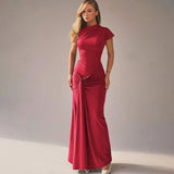 Short Sleeve Maxi Dress Curvy Silhouette & Flattering Tie-Up