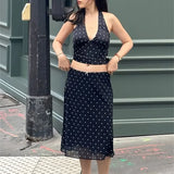 Lace-Up Sleeveless Top Bow Mini Skirt Outfits