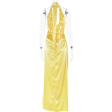 Satin Open Back Dress