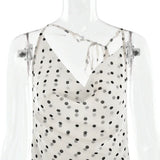 Polka Dot Backless Spaghetti Strap Party Maxi Dress