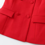 Square Neck Sleeveless Waistcoat Pant Suit