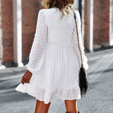 Lantern Sleeve V-neck High Wait Party Dress