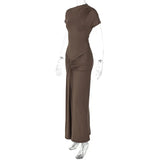Short Sleeve Maxi Dress Curvy Silhouette & Flattering Tie-Up