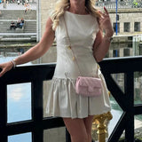 Bow Crew Neck Sleeveless Mini Dress