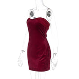 Velvet Off-shoulder Strapless Mini Dress