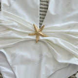 Starfish One Piece Bathing Suits with High Split Skirt