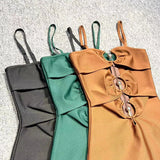 Strappy Hook Cut Out Bodycon Midi Dress