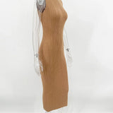 Women's Sleeveless Turtleneck Maxi Dress