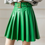 Faux Pleated Women's With Belted 2025 New Sexy Mini Autumn Winter Skirt
