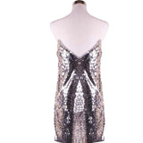 Sequin Mini Dress Women Spaghetti Strap Deep V-neck Dress Summer Sleeveless Party Dresses