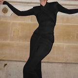 Bandage Bodycon Halter Collar O-neck Long Sleeve Maxi Dress