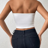 Bodycon Crop Tube Top Solid Stretchy Every Day Crop Top