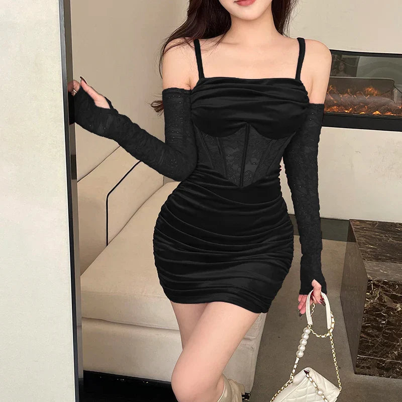 Bodycon Maxi Evening Party Prom Wedding Velvet Lace Patchwork Slim Mermaid Mini Dress