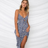 Bow Polka Dots Print Beach Summer Women 2025 Cotton Deep V Neck Buttons Red White Off Shoulder Midi Dress