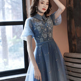Sexy Lace Prom Dresses  High Neck Party Graduation Dress Robe