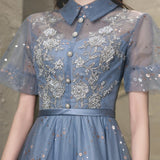 Sexy Lace Prom Dresses  High Neck Party Graduation Dress Robe