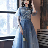 Sexy Lace Prom Dresses  High Neck Party Graduation Dress Robe