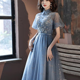 Sexy Lace Prom Dresses  High Neck Party Graduation Dress Robe
