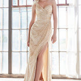 Sexy Slim One Shoulder Tube Top Sequins Shinning Long Dress