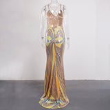 Sexy Slip Long Golden Prom Dress