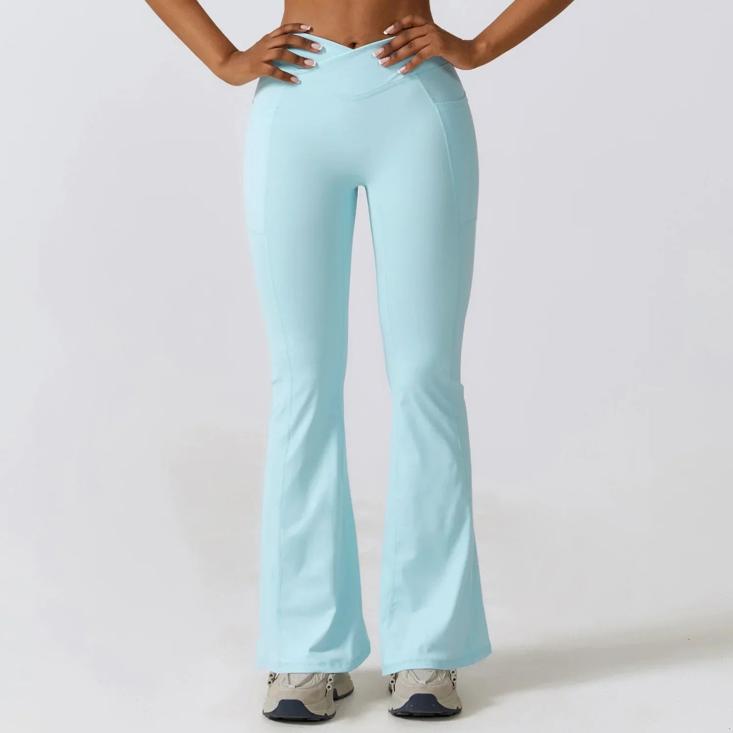 Flared Gym High Waist Dance Push Up Tights Breathable Yoga Clothes Sports Leggings