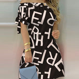 Women Off Shoulder Summer Mini Dress Short Sleeve Bow Tie Striped Plaid Floral Vestidos