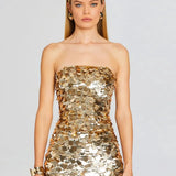 Sequins Strapless Bodycon Mini Dress
