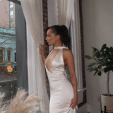 Satin Open Back Dress