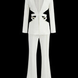 Cut Out Blazer Set