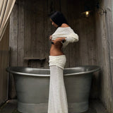 Knit Long Sleeve Top and Maxi Skirt Suit