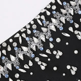 Diamonds Black Crystal Pearl Mini | Midi Dress