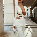Cut Out Blazer Set