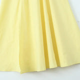 Yellow Slit Midi Dress and Cross Lacing up Top Set