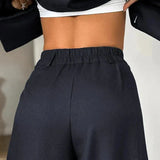 Autumn Winter  Solid Office Pants Set