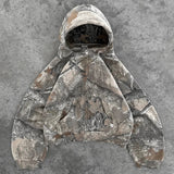 Camo Zip Up Oversized Hoodie