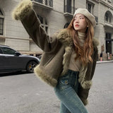 Faux Suede Leather Jacket
