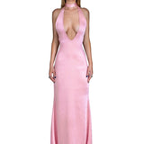 Satin Open Back Dress