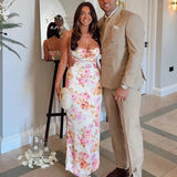 Lucy | Floral Satin Maxi Dress