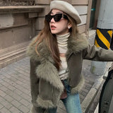 Faux Suede Leather Jacket