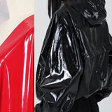 Stylish Gothic Faux Leather Overcoat Jacket