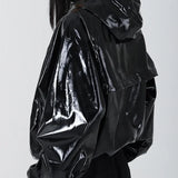 Stylish Gothic Faux Leather Overcoat Jacket