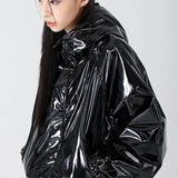 Stylish Gothic Faux Leather Overcoat Jacket