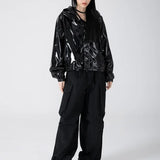 Stylish Gothic Faux Leather Overcoat Jacket