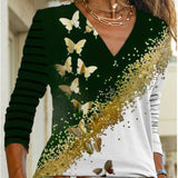 Lace Sexy V Neck Dot Print Slim Fit T-Shirt