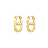 Stainless Steel Hollow Heart Women Personality Wedding Party Birthday Jewelry Earring